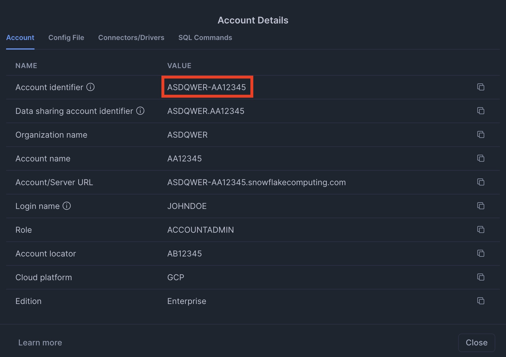 Account identifier